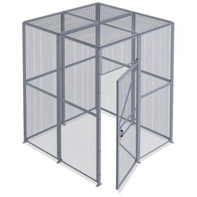 Qwik-Fence® Wire Mesh Pre-Designed, 4 Sided Room Kit, W/O Roof 16'W X 12'D  X 8'H, W/Slide Door