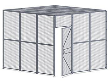 Wire Security Room with Roof - 12 x 12 x 10', 2-Sided H-8301-2