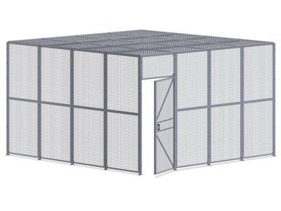 Wire Security Room with Hinged Door and Roof - 16 x 16 x 10'