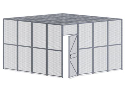 Wire Security Room with Roof - 16 x 16 x 10', 2-Sided