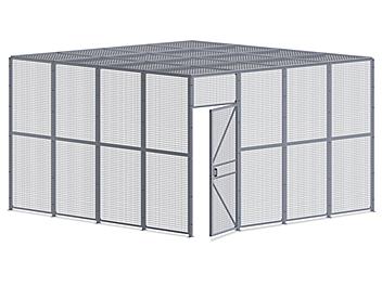 Wire Security Room with Roof - 16 x 16 x 10', 2-Sided H-8302-2