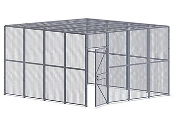 Wire Security Room with Roof - 16 x 16 x 10', 3-Sided H-8302-3
