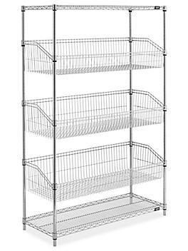Wire Basket Shelving - 48 x 18 x 72" H-8332
