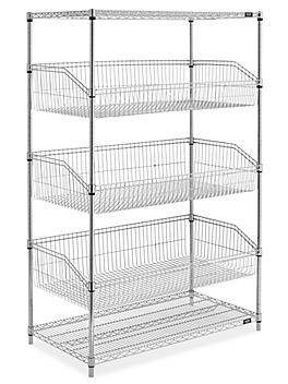 Wire Basket Shelving - 48 x 24 x 72" H-8334