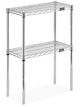 Two-Shelf Stainless Steel Wire Shelving Unit - 24 x 12 x 34" H-8336