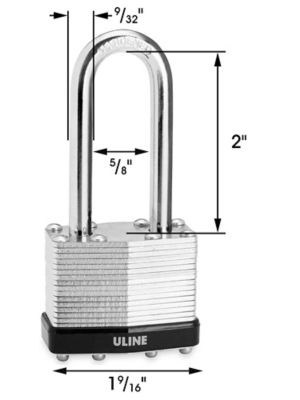 Candado para Exteriores - Llaves Diferentes, Eslabón de 1 1/8 H-4853 -  Uline
