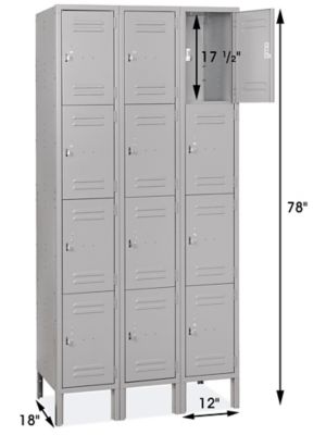 Uline Four Tier Lockers - 3 Wide, Unassembled, 36