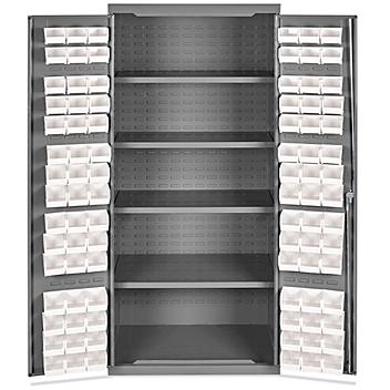 Bin Storage Cabinet - 36 x 24 x 78", 90 White Bins H-8345W