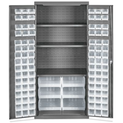 All-Welded 36w x 21d x 82h Steel Industrial Bin Storage Cabinet with 102  Bins