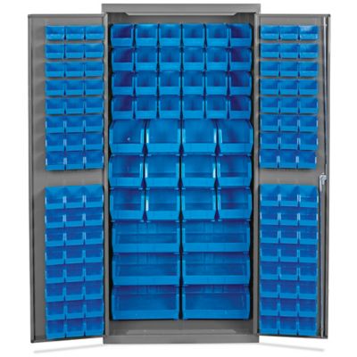 Mobile Bin Storage Cabinet - 36 x 24 x 84, 138 Yellow Bins H-9050Y - Uline