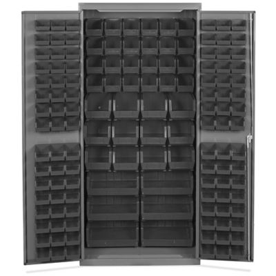 Bin Storage Cabinet - 36 x 24 x 78, 138 Blue Bins