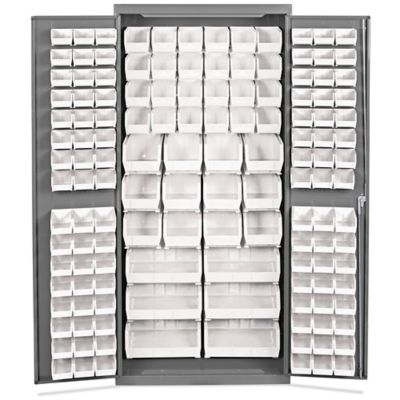 Bin Storage Cabinet - 36 x 24 x 78", 138 White Bins H-8347W
