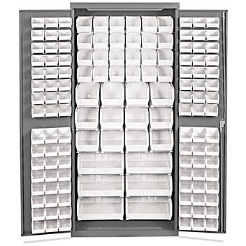 Bin Storage Cabinet - 36 x 24 x 78", 138 White Bins H-8347W