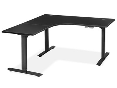 Electric Adjustable Height L-Desk - 60 x 60 x 24", Black, Ontario Only H-8367BL-C