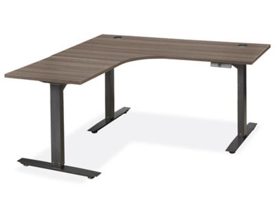 Electric Adjustable Height L-Desk - 60 x 60 x 24", Gray, Ontario Only H-8367GR-C