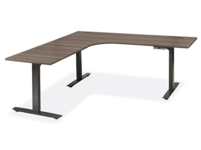 Electric Adjustable Height L-Desk - 72 x 72 x 24", Gray, Ontario Only H-8368GR-C