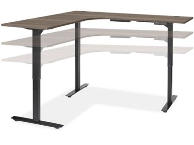 Electric Adjustable Height L-Desk - 72 x 72 x 24, Gray