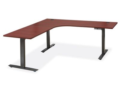 Electric Adjustable Height L-Desk - 72 x 72 x 24", Mahogany, Ontario Only H-8368MAH-C