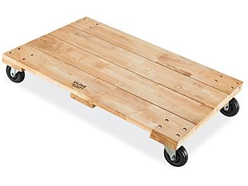Solid Top Hardwood Dolly - 36 x 24", 4" Casters H-8377