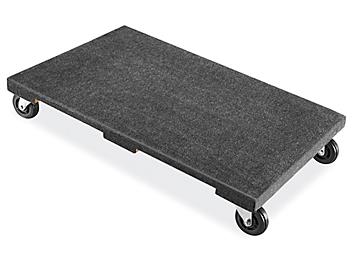 Solid Top Carpeted Dolly - 36 x 24", 4" Casters H-8378