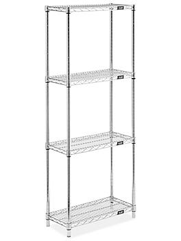 Stainless Steel Wire Shelving Unit - 24 x 12 x 63" H-8390