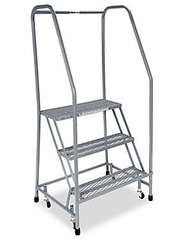 3 Step Rolling Safety Ladder - Assembled with 10" Top Step H-840-10