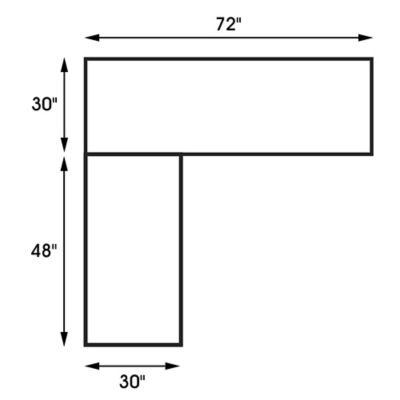 L-Shaped Industrial Packing Table - 72 x 78", Laminate Top