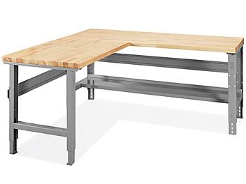 L-Shaped Industrial Packing Table - 72 x 78", Maple Top H-8404-SMAP