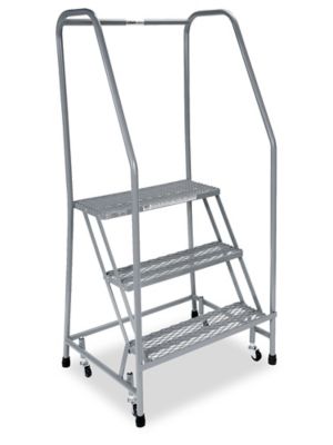 3 Step Rolling Safety Ladder - Unassembled with 10" Top Step H-840U-10