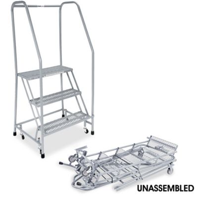  3 Step Rolling Safety Ladder - Unassembled