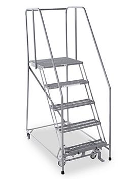 5 Step Rolling Safety Ladder - Assembled with 20" Top Step H-841-20