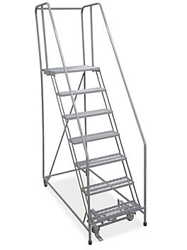 7 Step Rolling Safety Ladder - Assembled with 30" Top Step H-843-30