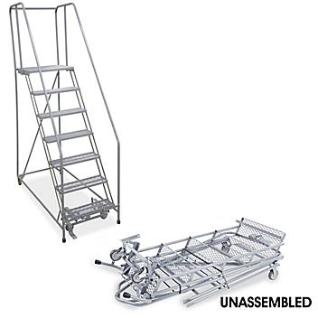 7 Step Rolling Safety Ladder - Unassembled