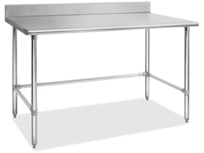 30 x 60 stainless store steel table with backsplash