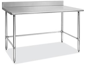 Standard Stainless Steel Worktable with Backsplash without Bottom Shelf - 60 x 30" H-8440