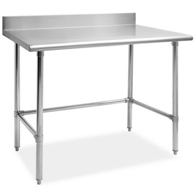 Deluxe Stainless Steel Worktable with Backsplash without Bottom Shelf - 48 x 30" H-8442