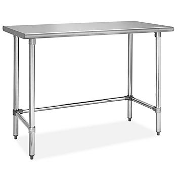 Standard Stainless Steel Worktable without Bottom Shelf - 48 x 24" H-8446