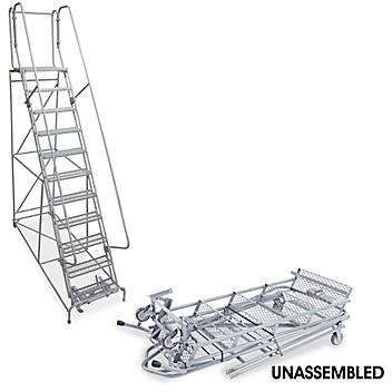 11 Step Rolling Safety Ladder - Unassembled