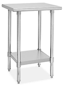 Deluxe Stainless Steel Worktable with Bottom Shelf - 24 x 24" H-8452