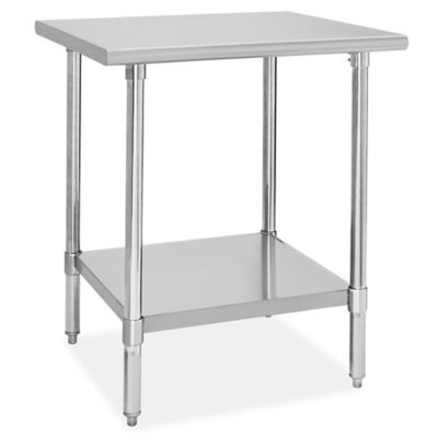 Deluxe Stainless Steel Worktable with Bottom Shelf - 30 x 30