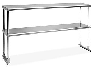 Double Tier Stainless Steel Overshelves - 60 x 12" H-8457