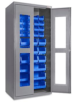 Clear-View Bin Storage Cabinet - 36 x 24 x 78", 42 Bins