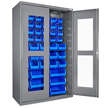 Clear-View Bin Storage Cabinet - 48 x 24 x 78", 48 Bins