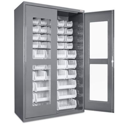 DISCONTINUED Metal Storage System, 48 ClearView Cabinet with Louvered  Panels, Grey, 48Wx24Dx72H, Bins Not Included, LB-CAB48-CLR - Cleanroom  World
