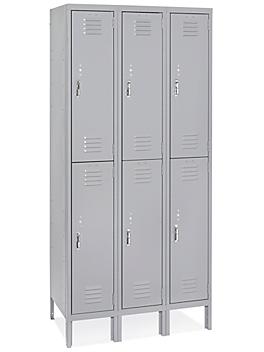 Uline Double Tier Lockers - 3 Wide, Assembled, 36" Wide, 12" Deep H-8485