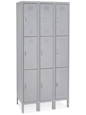 Uline Three Tier Lockers - Assembled, 36 x 12 x 72" H-8486