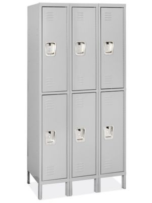 Uline Deluxe Lockers - Double Tier, 3 Wide, Assembled, 36