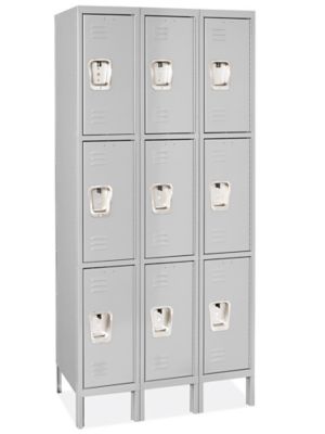 Uline Deluxe Lockers - Three Tier, 3 Wide, Assembled, 36" Wide, 18" Deep H-8488