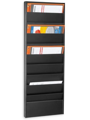Job Ticket Rack - 9 Pockets, Black H-8497BL - ULINE