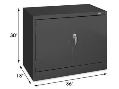 Under Counter Storage Cabinet - 36 x 18 x 30, Unassembled, Black